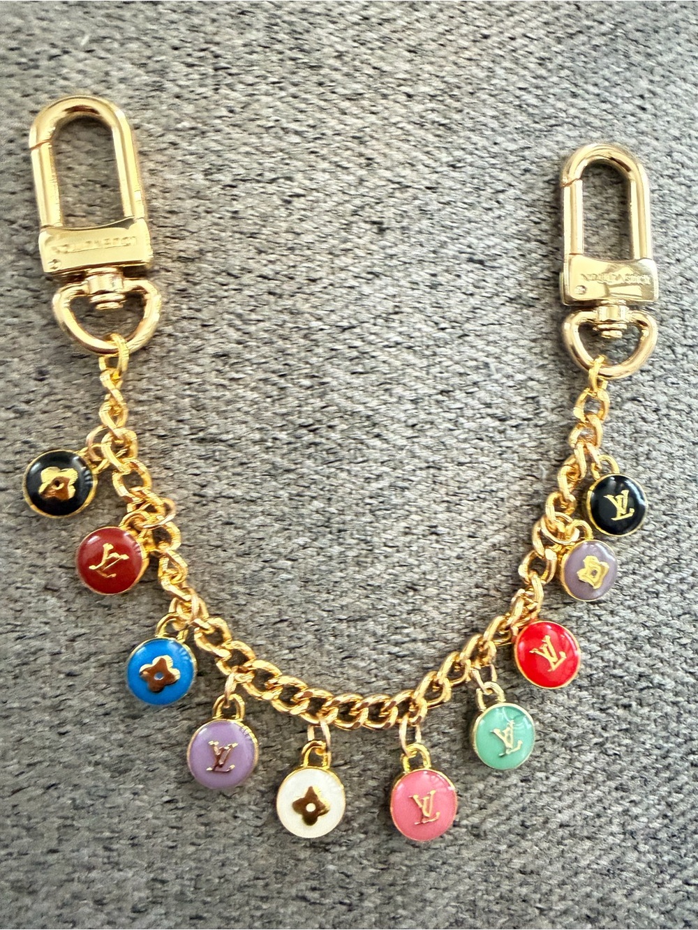 Unbranded -Inspired Gold Chain Keychain key bag with Multicolor Enamel